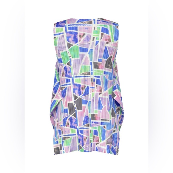 ISSEY MIYAKE PLEATS PLEASE CANAL TOP PURPLE GEEEN BLUE NWOT - Picture 6 of 12